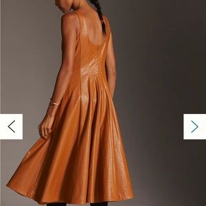 Avec Les Filles Faux Leather Dress Brown Size Xlarge